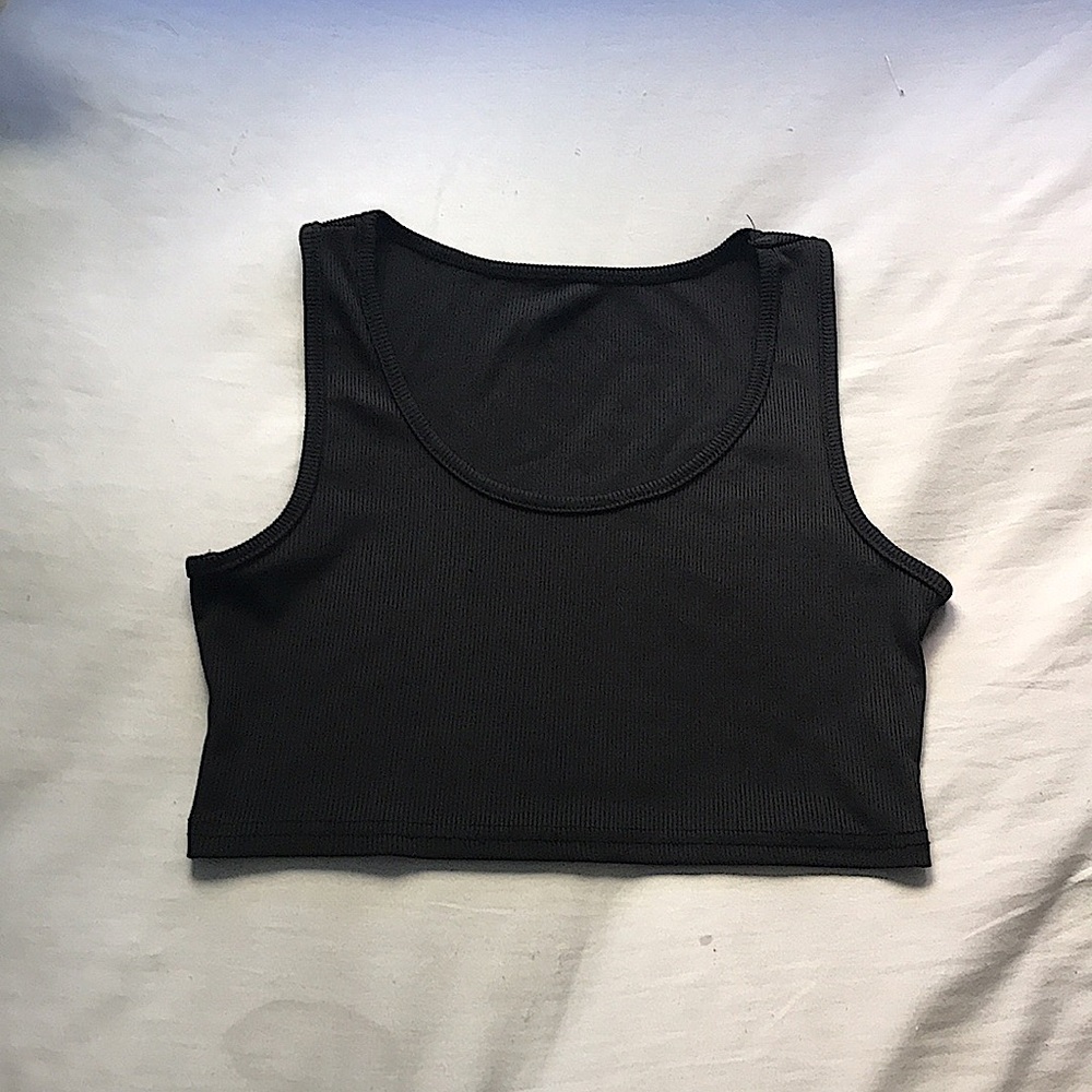 cropped black tank top size small in womens